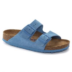 Birkenstock-Unisex Arizona SFB Sky Blue Suede Leather Sandals-1024066