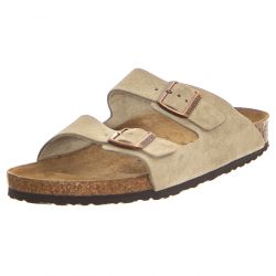 Birkenstock-Arizona Taupe, Suede Leather - Sandali Uomo Beige