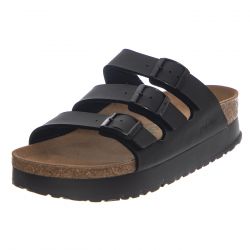 Birkenstock-Florida Platf black veg, Birko Flor - Sandali Donna Neri