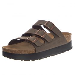 Birkenstock-Florida Platf mocca veg, Birkibuc - Sandali Donna Marroni