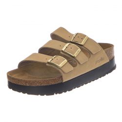 Birkenstock-Florida Platf sandcastle, Nubuck Leather - Sandali Donna Beige