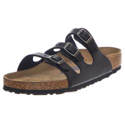 Birkenstock-Florida SFB black, Oiled Leather - Sandali Donna Neri