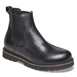Birkenstock-Highwood Slip On Men black, Natural Leather Boots - Stivaletti Uomo Neri