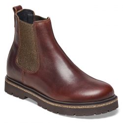 Birkenstock-Highwood Slip On Women Chocolate Natural Leather Boots
