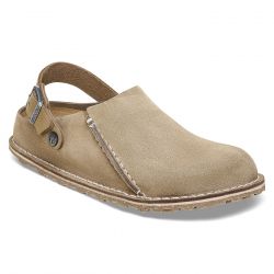 Birkenstock-Lutry Premium Gray Suede Leather Sandals-1025297