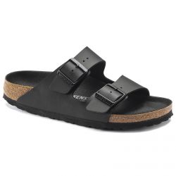 Birkenstock-Mens Arizona Triples Birko Flor Black Sandals - Narrow Fit-1019069