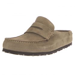 Birkenstock-Naples Wrapped taupe, Suede Leather - Mocassini Uomo Beige
