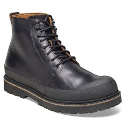 Birkenstock-Prescott Lace Men black, Pull Up Leather Boots - Stivaletti Stringati Uomo Neri