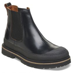 Birkenstock-Prescott Slip On Men Black Pull Up Leather Boots - Stivaletti Uomo Neri