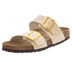 Birkenstock-Sydney CB graceful pearl white, Birko Flor - Sandali Donna Beige