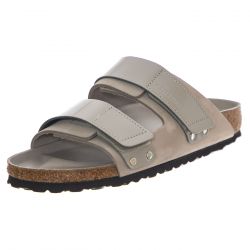 Birkenstock-Uji stone coin, Nubuck Leather/High Shine Leather - Sandali Uomo / Donna Grigi