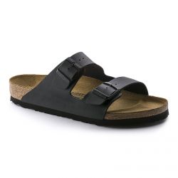 Birkenstock-Unisex Arizona Birko-Flor Black Sandals - Narrow Fit-051793