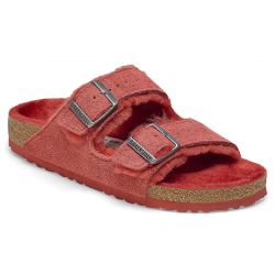 Birkenstock-W' Arizona Shearling Sienna Red, Suede Leather Sandals