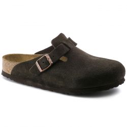 Birkenstock-W' Boston Mocca Suede Leather Sandals