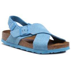 Birkenstock-W' Tulum SFB Sky Blue Suede Leather Sandals-1024098