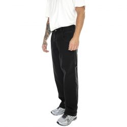 BLUESKIN-Long Black Pants with Red Embroidery