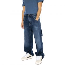 BLUESKIN-R-Blue-L Used Dark Blue - Pantaloni Denim Jeans Uomo Blu