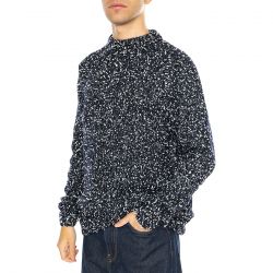BRAVA FABRICS-Two Tones Sweater Navy / Navy - Maglione Girocollo Uomo Blu
