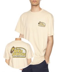 Brixton-Bass Brains Boat S/S STT Cream - Maglietta Girocollo Uomo Beige