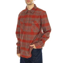 Brixton-Bowery Heavy Weight L/S Flannel Burnt Henna / Dark Forest