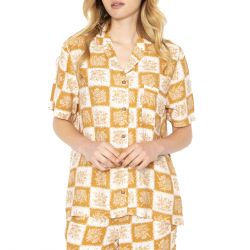 Brixton-Buker Patchwork BF S/S Woven Multioclored Shirt - Camicia Maniche Corte Donna Multicolore