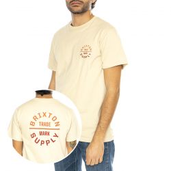 Brixton-Oath V SS STT Cream / Paradise Gradient - Maglietta Girocollo Uomo Beige