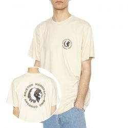 Brixton-Ruval Stampa S/S STT - Maglietta Girocollo Uomo Beige