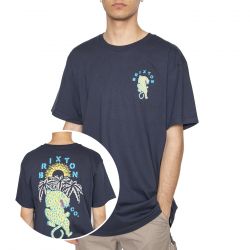 Brixton-Seeks S/S STT Washed Navy - Maglietta Girocollo Uomo Blu