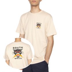 Brixton-Sparks S/S Tlrt Smoke Grey - Maglietta Girocollo Uomo Beige