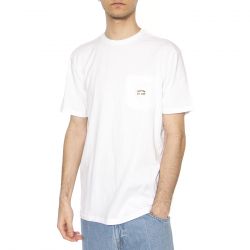 Brixton-Woodburn S/S Tlrt Pkt Tee - Maglietta Girocollo Uomo Bianca
