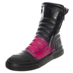 BRUNO BORDESE-M' Moto Nappa Black / Fuchsia Black Sole Boots