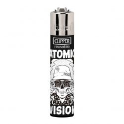 C1rca-Clipper Circa - Atomic Vision - Accendino Ricaricabile Nero / Bianco 