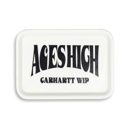 CARHARTT-Aces Mini Camtray® White / Black - Vassoio Bianco con Stampa