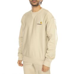 CARHARTT WIP-American Script Sweat Fleur De Sel - Felpa Girocollo Uomo Beige