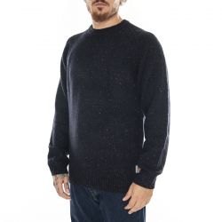 CARHARTT WIP-Anglistic Sweater Speckled Dark Navy - Maglione Girocollo Uomo Blu