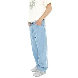 CARHARTT WIP-Brandon Pant Blue /heavy stone bleached - Pantaloni Denim Jeans Uomo Blu