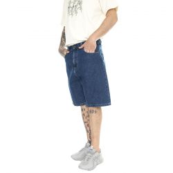 CARHARTT WIP-Brandon Short Blue /stone washed - Bermuda Denim Jeans Uomo Blu