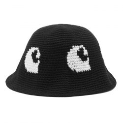 CARHARTT WIP-Cane Hat Black / White - Cappellino in Maglia Nero