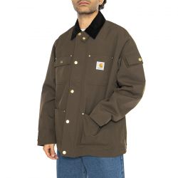 CARHARTT WIP-Clapton Jacket Liberica / Black - Giacca Uomo Marrone