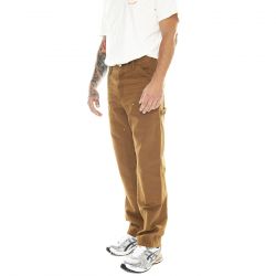 CARHARTT WIP-Double Knee Pant Deep H Brown / Aged Canvas - Pantaloni Uomo Marroni
