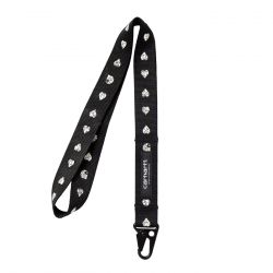 CARHARTT WIP-Drewe Keychain Heart C Pinstripe, Black / Natural - Portachiavi Nero