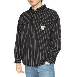 CARHARTT WIP-Hendry Shirt Jac Seaton Stripe, Black / Wax