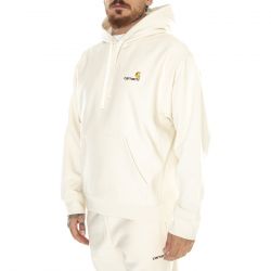 CARHARTT WIP-Hooded American Script Sweat Natural - Felpa con Cappuccio Uomo Bianca