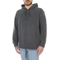 CARHARTT WIP-Hooded Arling Sweat Storm Black Garment Dyed