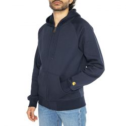 CARHARTT WIP-Hooded Chase Jacket Mizar / Gold - Felpa con Capuccio e Zip Uomo Blu
