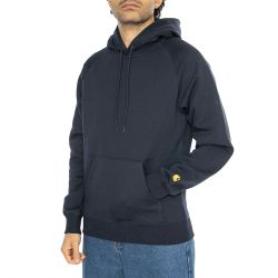 CARHARTT WIP-Hooded Chase Sweat Mizar / Gold - Felpa con Cappuccio Uomo Blu