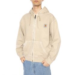 CARHARTT WIP-Hooded Nelson Jacket Fleur De Sel - Felpa con Cappuccio e Zip Uomo Beige