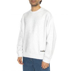 CARHARTT WIP-Label Script Sweat Ash Heather - Felpa Girocollo Uomo Grigia
