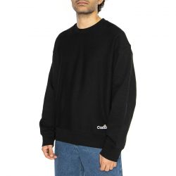CARHARTT WIP-Label Script Sweat Black - Felpa Girocollo Uomo Nera