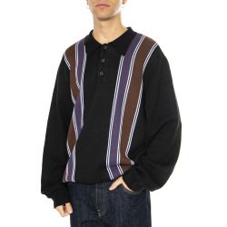 CARHARTT WIP-L/S Arlo Polo Black / Kendricks Stripe, Aura